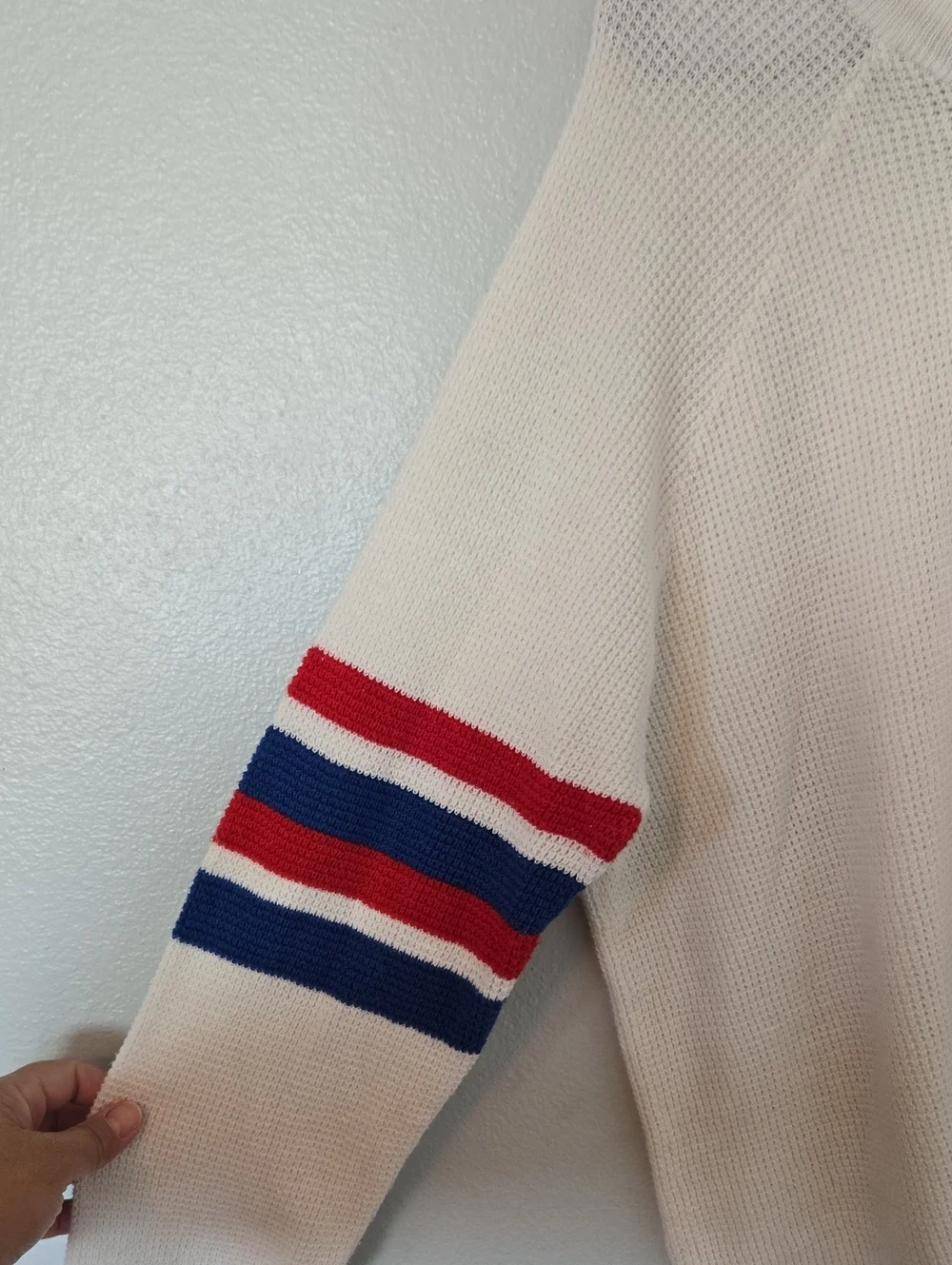 Faherty | Throwback Wisp Waffle Cotton Cashmere Sweater Americana Size XL